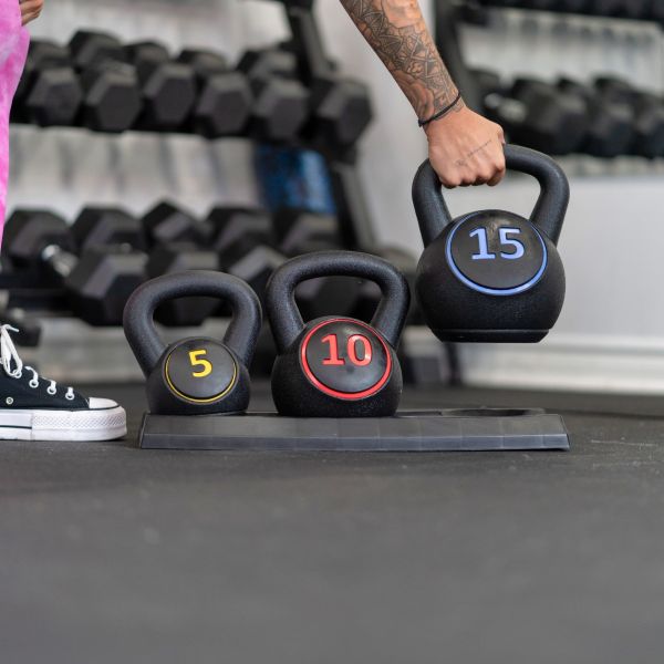 PRISP Kettlebell Weights With Rack Set of 3 Free Weight