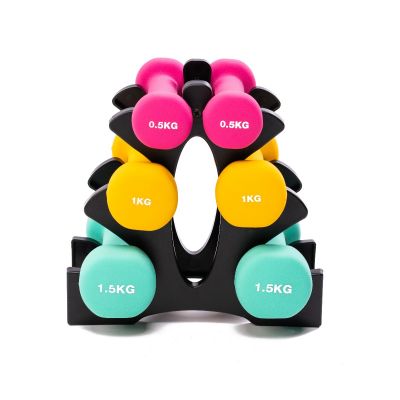 Dumbbells Set with Rack, 3 Pairs